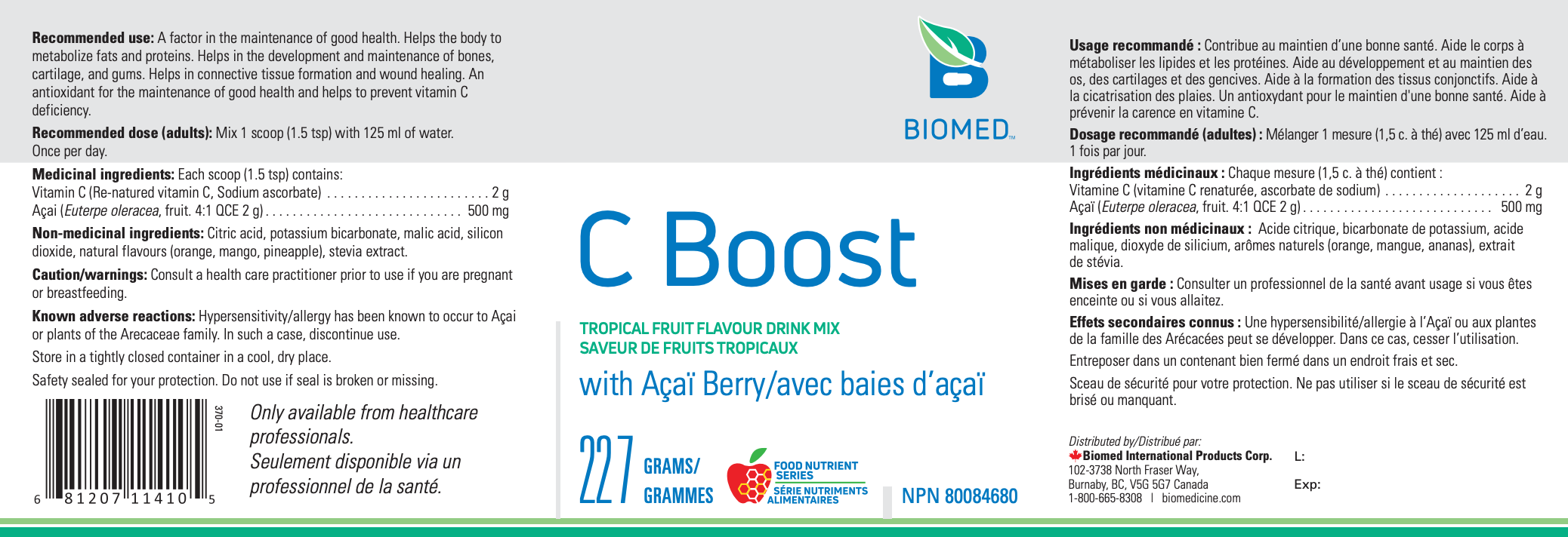 C Boost Drink Mix - 227g